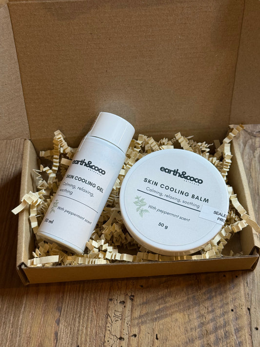 Cooling Peppermint Gel & Calming Balm Set - Relaxation & Quick Muscle Pain Relief
