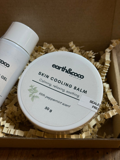 Cooling Peppermint Gel & Calming Balm Set - Relaxation & Quick Muscle Pain Relief