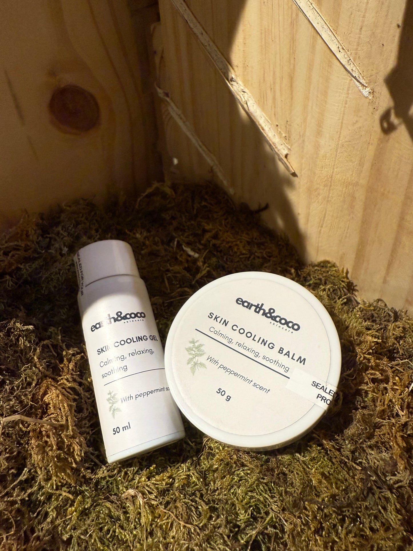Cooling Peppermint Gel & Calming Balm Set - Relaxation & Quick Muscle Pain Relief
