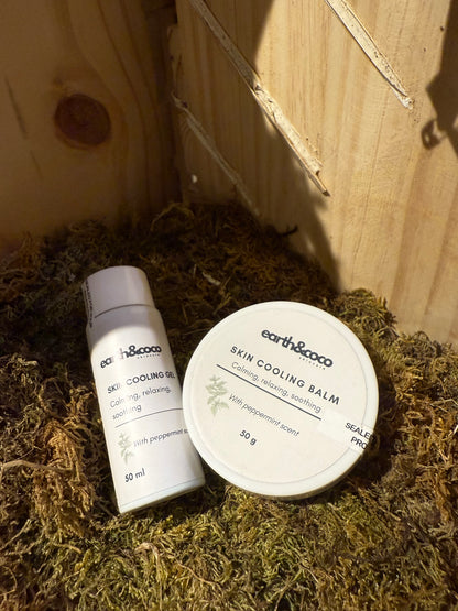 Cooling Peppermint Gel & Calming Balm Set - Relaxation & Quick Muscle Pain Relief