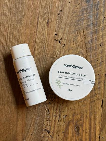 Cooling Peppermint Gel & Calming Balm Set - Relaxation & Quick Muscle Pain Relief